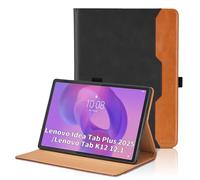 Coque pour Lenovo Idea Tab Plus/Lenovo Tab K12 12.1 Pouces Tablet 2025 Business Cuir Cover TB361ZU/TB361FU Étui Cover en PU Tablette avec Poche et Porte-Stylo,Multi-Angle Flip Housse Folio Case -Noir