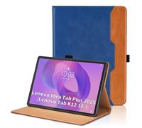 Coque pour Lenovo Idea Tab Plus/Lenovo Tab K12 12.1 Pouces Tablet 2025 Business Cuir Cover TB361ZU/TB361FU Étui Cover en PU Tablette avec Poche et Porte-Stylo,Multi-Angle Flip Housse Folio Case -Bleu