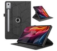 Coque pour Lenovo Idea Tab Pro 12.7 Pouces 2025 / Lenovo Tab P12 Pro (2. Generation) 2025 Etui Premium Cuir PU Rotatif à 360 Antichoc Degrés Flip Case Cover Fonction Support Housse - Noir