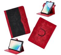 Coque pour Lenovo Idea Tab Pro 12.7-Pouces Tablette Coque Etui Case Rotation à 360 degrés Angles de Vue Multiples Socle en Cuir PU Folio Cover Rouge