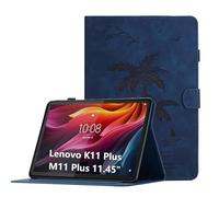 Coque pour Lenovo K11 Plus 11.45 / Lenovo M11 Plus 11.45 Pouces Housse de Protection Multi-Angles Étui en Cuir PU avec Fente pour Carte, Bleu Marine