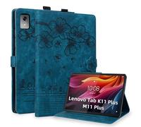 Coque pour Lenovo Tab K11 Plus/Lenovo Tab M11 Plus 11.45 Pouces, Housse de Protection Multi-Angles Étui en Cuir PU avec Boucle de Stylo, Fente pour Carte, Auto Réveil/Sommeil, Bleu