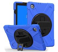 Coque pour Lenovo Tab M10 FHD Plus TB-X606F TB-X606X 10.3", Antichoc Armure Robuste Étui avec Support Rotatif à 360 Degrés et Dragonne, TPU + PC Housse pour Lenovo Tab M10 FHD Plus 10.3" (Bleu)