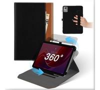Coque Pour Lenovo Tab M11/K11 2024 11 Pouces Tablette, Housse Cuir Support Rotative 360°et Amovible avec Porte-Crayon&Poche, Flip Tablette Etui Veille/Réveil Automatique Tab M11 2024 Noir Brun