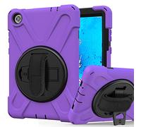 Coque pour Lenovo Tab M8 TB-8505F TB-8505X TB-8505FS 8.0", Antichoc Armure Robuste Étui avec Support Rotatif à 360 Degrés et Dragonne, TPU + PC Housse pour Lenovo Tab M8 TB-8505F TB-8505X 8.0" (Mauve)
