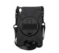 Coque pour Lenovo Tab P11 Pro avec Poignée Rotative Béquille et Bandoulière Noir