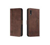 Coque pour LG K22 Protection Portefeuille Etui à Rabat Housse en Cuir PU avec Antichoc TPU Magnétique Flip Pochette Housse Marron