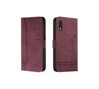 Coque pour LG K22 Protection Portefeuille Etui à Rabat Housse en Cuir PU avec Antichoc TPU Magnétique Flip Pochette Housse Rouge