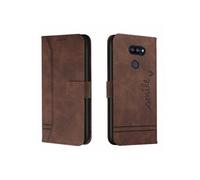 Coque pour LG K40S Protection Portefeuille Etui à Rabat Housse en Cuir PU avec Antichoc TPU Magnétique Flip Pochette Housse Marron