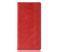 Coque pour LG K62,Coque de téléphone magnétique rétro,Conception de Portefeuille avec Fentes pour Cartes,Cover en Cuir pour LG K62 Coque -Red