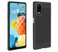 Coque pour LG K62 / K52 Souple Coins Renforcés Carbone Effet Brossé Noir