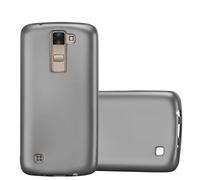 cadorabo Coque pour LG K8 2016 en Metallic Gris - Housse Protection Souple en Silicone TPU avec Anti-Choc et Anti-Rayures - Ultra Slim Fin Gel Case Cover Bumper