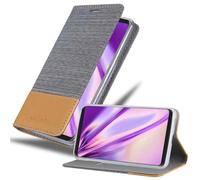 Coque Pour Lg V30 / V30+ / V30s / V30s+ En Gris Clair Marron Housse De Protection Étui Avec Fermeture Magnétique, Fonction De Support Et Compartiment Pour Carte