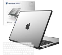 Coque pour MacBook Pro 14 Pouces 2024-2021 M4 M3 M2 M1 A3112 A3401 A3185 A2992 A2918 A2779 A2442,Housse Rigide PC avec Bord TPU Résistant aux Chocs + Couverture de Clavier EU,Transparent Mat