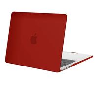 Coque pour MacBook Pro 14 Pouces M5 M4 M3 M2 M1 Pro/Max 2024 2023 2021, Protection Antidérapante - Mat Rouge - E.F.Connection