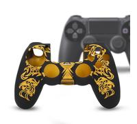 Coque pour Manette ps4, Coque en Silicone Souple Skin Grip Shell pour Manette Playstation 4 PS4(Noir Jaune)