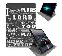 Coque pour Microsoft Surface Go 4/3/2/1 (2023/2021/2020/2018) 10 pouces - Support rotatif à 360° avec mise en veille/réveil automatique, verset biblique Jeremiah 29-11
