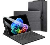 Coque pour Microsoft Surface Pro 12 Pouces 2025, Housse Multipositions ?tui Arri¿¿re en TPU Antichoc, Fermeture Magn¿¿tique, Coque Compatible avec Clavier Type Cover, Noir