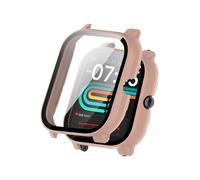 Coque pour montre intelligente Nerunsa P66D, protection d'écran en polycarbonate rigide, verre trempé 9H, ultra fin, couverture intégrale, antichoc, rose