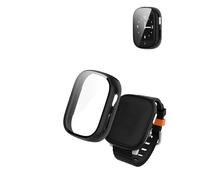 Coque pour montre intelligente Xplora X6 Play, coque de protection en polycarbonate rigide yystao avec film de protection d'écran en verre 9H, couverture complète et uniforme, noir