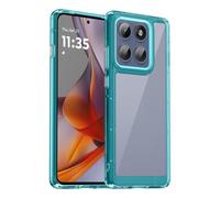 Coque pour Moto Edge 60 Pro Coque,Matériau en TPU Transparent,Doux et antidérapant,Anti-Empreintes digitales,Coque de Protection Case Cover -Blue(Transparent)
