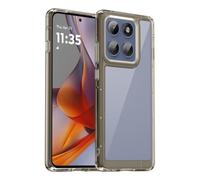 Coque pour Moto Edge 60 Pro Coque,Matériau en TPU Transparent,Doux et antidérapant,Anti-Empreintes digitales,Coque de Protection Case Cover -Grey