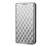 Coque pour Moto Edge 60S Pro,Fermeture magnétique Flip Phone Case,PU Portefeuille en Cuir Phone Case avec Carte Slots.3D Conception de Motif-Silvery