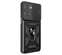 Coque pour Moto G15 / G15 Power avec Bague Support et Cache Caméra Coulissant Noir
