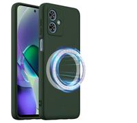 Coque pour Moto G54/G54 Power, Case de Protection Complète du Corps au Toucher Soyeux, Aimants Intégrés, Silicone Liquide Premium, Étui pour Moto G54/G54 Power-Vert