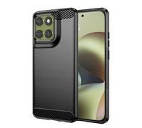 Coque pour Moto G67 en Silicone Effet Carbone Texture Brossée Noir
