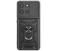 Coque pour Moto G86 / G86 Power avec Bague Support et Cache Caméra Coulissant Noir