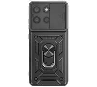 Coque pour Moto G86 / G86 Power avec Bague Support et Cache Caméra Coulissant Noir