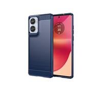 Coque pour Motorola Edge 50 Fusion 5G - housse etui silicone gel carbone + film ecran - BLEU FONCE -