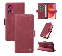 Coque pour Motorola Edge 50 Fusion 6.7"",Protection Housse Premium en Cuir PU,Magnétique Fonction Stand,Rouge Retro Design k93