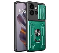 Coque pour Motorola Edge 50 Neo avec Cache Caméra / Support / Porte-cartes Vert