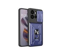 Coque pour Motorola Edge 50 Neo et 60 Neo Cache Caméra / Support / Porte-cartes Bleu nuit
