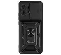 Coque pour Motorola Edge 50 Pro Bague Support Cache Caméra Coulissant Noir