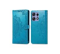 Coque pour Motorola Edge 50 Pro Similicuir Turquoise