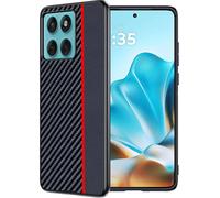 Coque Pour Motorola Edge 60/60 Fusion Coque De Protection, Étanche Et Résistante Aux Chocs, Rugged Armor Case, Fibre De Carbone Case -Rouge Noir