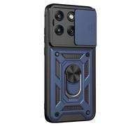 Coque pour Motorola Edge 70 Fusion avec Bague Support et Cache Caméra Coulissant Bleu nuit