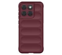 Coque pour Motorola Edge 70 Fusion avec Texture Relief en Silicone Bordeaux