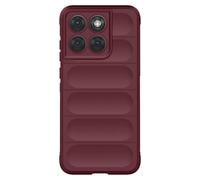 Coque pour Motorola Edge 70 Fusion avec Texture Relief en Silicone Bordeaux