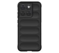 Coque pour Motorola Edge 70 Fusion avec Texture Relief en Silicone Noir