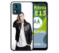 Coque Pour Motorola Moto E13 - Hip Hop Rap Us Eminem - Silicone - Noir