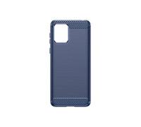 Coque pour Motorola Moto E13 Renforcée Souple Carbone Effet Brossé Bleu Nuit
