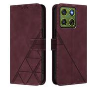 Coque pour Motorola Moto Edge 70 5G Coque Etui avec Porte Carte à Rabat Clapet Portefeuille en PU Cuir Pochette Magnétique Flip Case Étui Cover Housse Protection Coque pour Moto Edge 70 5G, Rouge