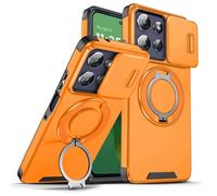 Coque pour Motorola Moto G 5G 2025 avec protection d'appareil photo coulissante, protecteur d'appareil photo, magnétique hybride, robuste, protection militaire antichoc pour Motorola G 5G 2025 (orange