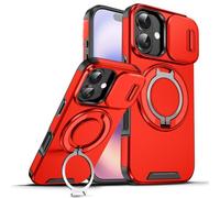 Coque pour Motorola Moto G Power 2025 avec protection d'appareil photo coulissante, protection d'appareil photo hybride robuste et béquille militaire antichoc pour Motorola Moto G Play 2025 (rouge)