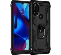 Coque Pour Motorola Moto G Pure + Hd Verre Trempé, Étui Protection Tpu/Pc Souple Durable Avec Support De 360° Rotation Anneau Antichoc Armor Box Coque, Noir
