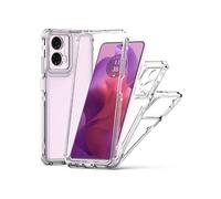 Coque Pour Motorola Moto G04 / G04s / G24 / G24 Power / E14 - Housse Etui Silicone Gel 360 Integrale + Film Ecran - Transparent